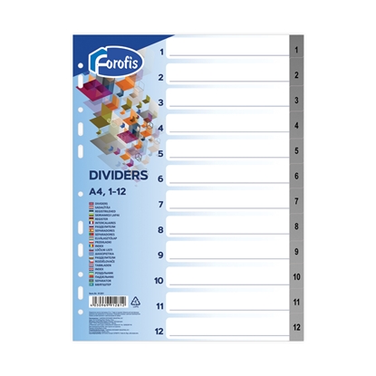 Picture of Sadalītājs dokumentiem 1-12 plastikāta A4, Forofis