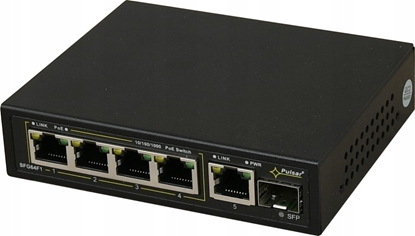 Picture of SFG64F1WP PULSAR Switch PoE 6-portowy Gigabit Ethernet 4xPoE+ 1xRJ45 1xSFP 60W bez zasilacza