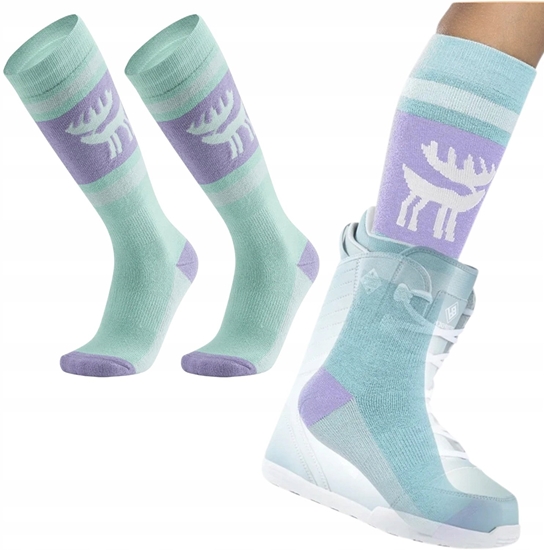 Picture of Skarpetki narciarskie Qunature 037202 rozmiar 43-48 (L/XL) - fioletowo-zielone