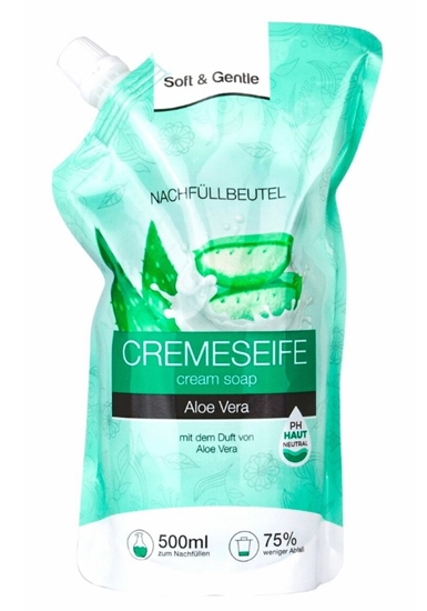 Picture of SOFT & GENTLE krēmziepes ALOE VERA rezerve 500ml ( Izcelsmes valsts Vācija )