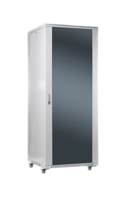 Picture of SOMI Networks | 37U, 19″ Freestanding Cabinet | 37U-60/80NAC | Gray | Max Load 800kg; Removable and Lockable Side Panels; Glass Doors; Unassembled | Depth: 80 cm