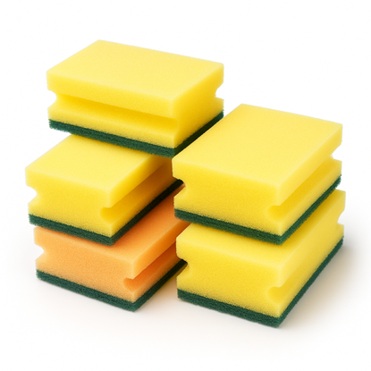 Attēls no Sūklis ar abrazīvu, 135x70x45 mm, dzeltens/zaļš (10 gab./iepak( (10 iepak./kastē)