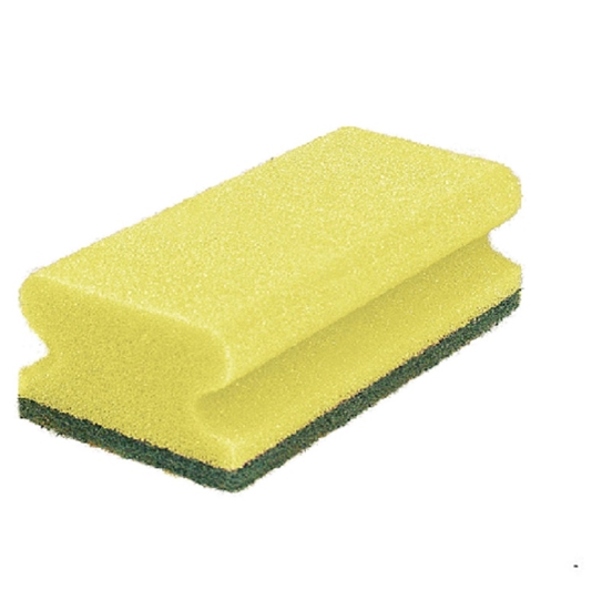 Picture of Sūklis ar abrazīvu135x70x45 mm, dzeltens/zaļš, 10gab./iepak.