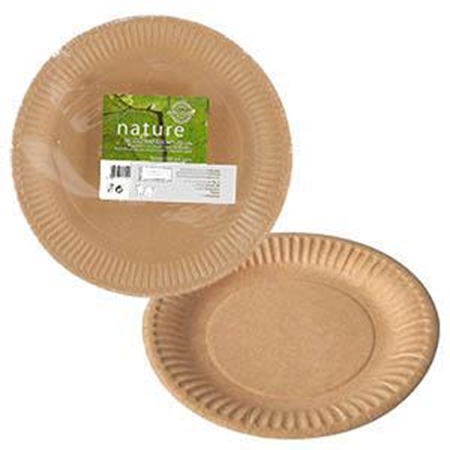 Picture of Šķīvji papīra 23cm brūni, 50gab. NATURE
