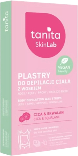 Picture of TANITA Skin Lab Plastry z woskiem do depilacji ciaa dla skóry suchej i wraliwej - CICA & SKWALAN  1 op.
