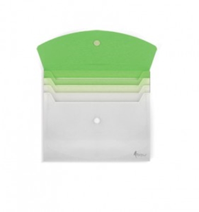 Picture of Teleskopiskā mape A4 ar 4 nodalījumiem gaiši zaļa/balta