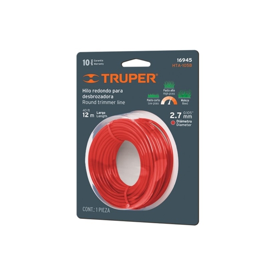 Picture of Aukla trimmerim Truper HTA-105B; 2,7 mm x 12 m