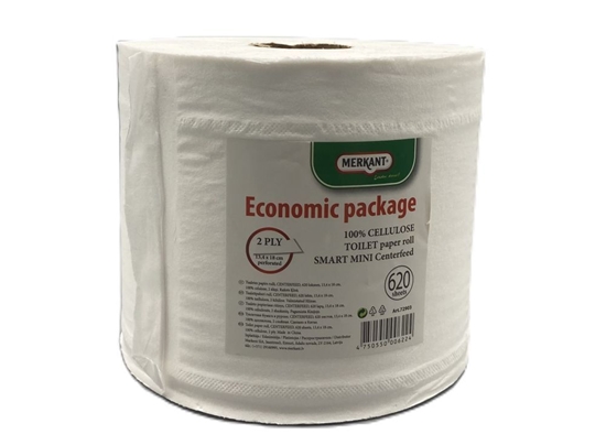 Picture of Tualetes papīrs, balts, 620 loksnes, 112m,SMART ONE  CENTERFEED, 13,4x18cm, (12gab/iep)