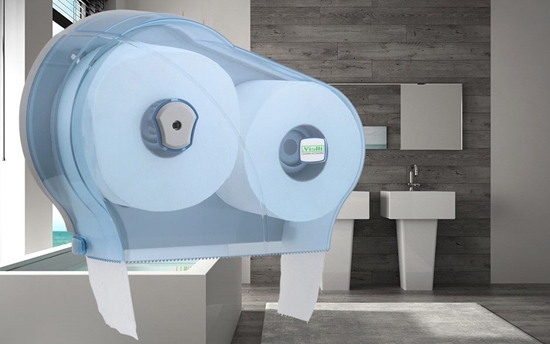 Picture of Turētājs tualetes papīram Mini Jumbo, DMJ1T,  dubults, caurspīdīgs