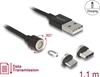 Picture of Uzlādes un Datu kabelis USB > microB + TypeC, melns, 1.1m