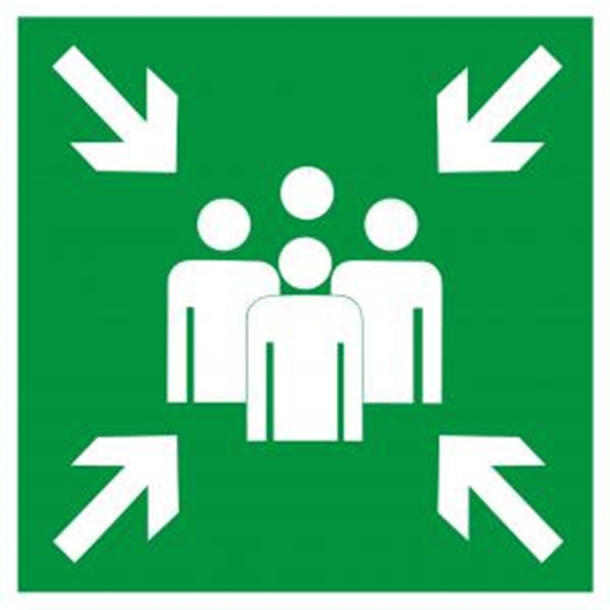 Picture of Uzlīme "Droša pulcēšanas vieta" 100x100mm