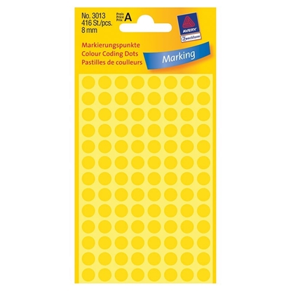 Picture of Uzlīmes apaļas 8mm/416gab. dzeltenas Zweckform