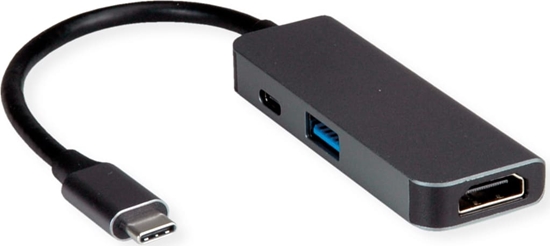 Picture of Value Type C - HDMI Adapter, M/F, 1x USB 3.2 Gen 1 A, 1x Type C (Power Delivery)