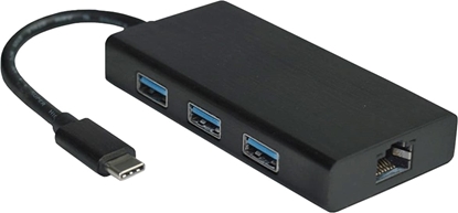 Picture of Value USB 3.2 Gen 1 Type C to Gigabit Ethernet Converter + Hub 3x USB 3.2 Gen 1 Type A