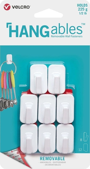 Изображение Velcro ® HANGables Mikro-Klebe-Haken 225g, 8 St. wiederablösbar, weiß