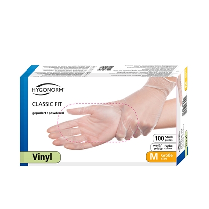 Attēls no Vinila cimdi  Classic Light, balti, pūderēti, 100gb M, (10gb/iep)