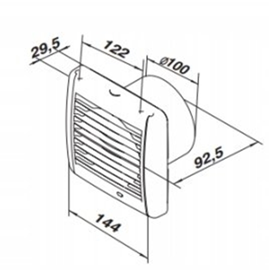 Picture of Wentylator osiowy fi 100 230V 5,5W 84m3/h 25dB oyska kulowe standard biay SOLID SILENT D100SR
