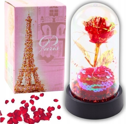 Picture of Wieczna Róa Krysztaowa w Kopule z Owietleniem LED z Serduszkiem 14x8cm