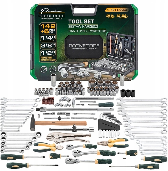 Picture of Zestaw narzdzi 142+6el. 1/4", 3/8" i 1/2" (6-ktnych i 12-ktnych) (4-36mm)