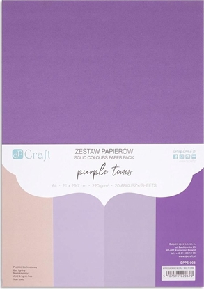 Изображение Zestaw papierów A4 20 arkuszy Purple tones 220g