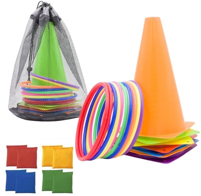 Picture of Zestaw Sportowy Do Gier Zrcznociowych Pachoki Obrcze Woreczki 29el LEAN