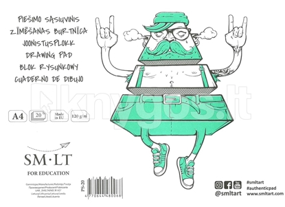 Attēls no Zīmēšanas albums A4, 20 lapas 120g/m2, SMLT