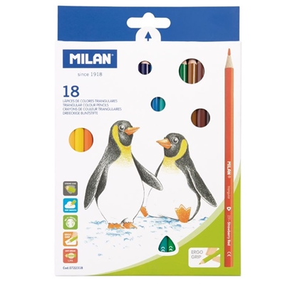 Attēls no Zīmuļi krāsainie 18 krāsas trīsstūrveida MILAN