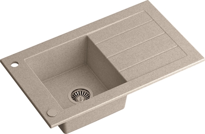 Attēls no Zlewozmywak TOM 116 granitowy beowy (62x44x17,5) + syfon + zalepka