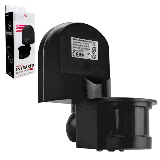 Picture of Czujnik ruchu i zmierzchu MCE25 B/B 180 stopni, max 1200W, z czarną przesłona, 5-12m 