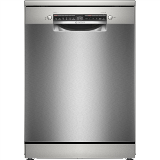 Picture of Bosch Dishwasher | SMS4HVI00E | Free standing | Width 60 cm | Number of place settings 14 | Number of programs 6 | Energy efficiency class D | Display | AquaStop function | Silver inox