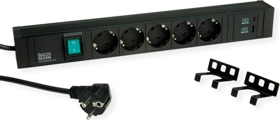 Picture of Bachmann CONNECT LINE 5xprotective contact, Switch USB A&C 22W, black