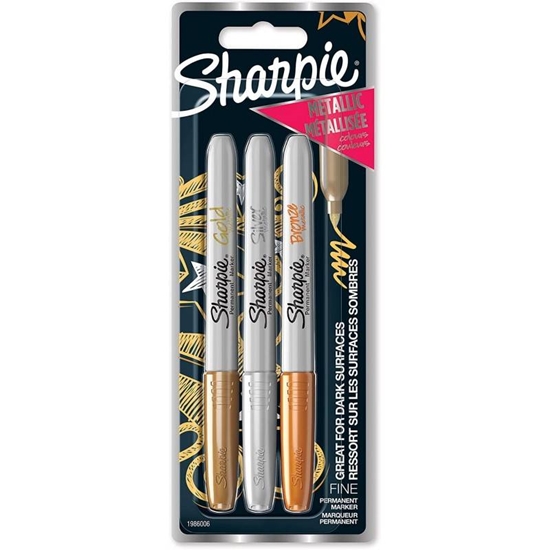 Picture of 1x3 Sharpie Metallic Marker F Gold/Silver/Bronze