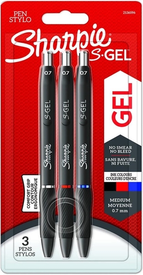 Изображение 3x1 Sharpie S-Gel 0,7 mm black/blue/red