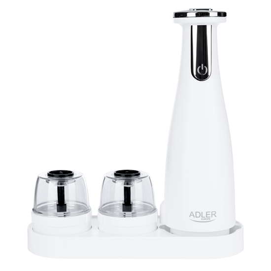 Picture of Adler | Electric Salt and pepper grinder | AD 4449w | Housing material ABS plastic | 7 W | Lithium | Matte White