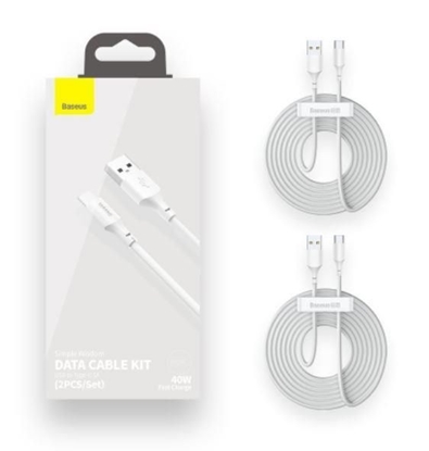 Изображение Baseus CABLE USB TO USB-C 1.5M/2PCS WHITE TZCATZJ-02