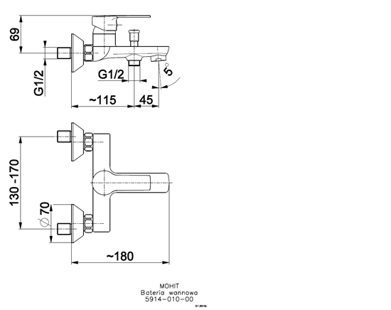 Picture of Bateria wannowa KFA Mohit cienne chrom (5914-010-00)