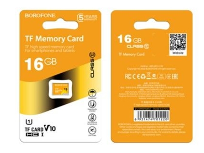 Attēls no Borofone MICROSD MEMORY CARD 16GB SDHC CLASS10 85MB/S