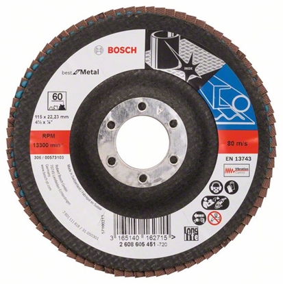 Attēls no Bosch Listkowa tarcza szlifierska X571 P60 115mm wygita (2608605451)
