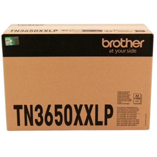 Picture of BROTHER TN3650XXLP SUPER HIGH YIELD BLACK CARTRIDGE, 11000 PAGES (PROJECT USE ONLY)