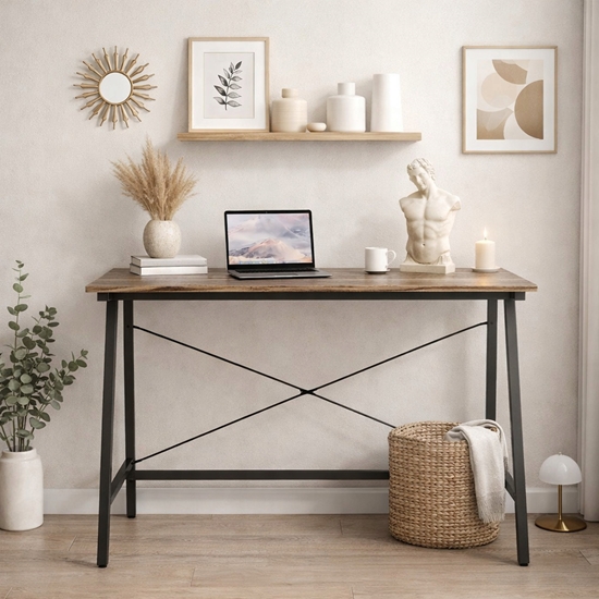 Изображение C5B1 BIURKO SKADANE SZKOLNE CIEMNE DREWNO RUSTICAL