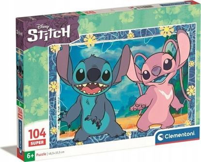 Изображение Clementoni CLE puzzle 104 SuperKolor Disney Stitch3 27573