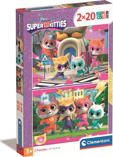 Изображение Clementoni CLE puzzle 2x20 SuperKolor SuperKitties 24811