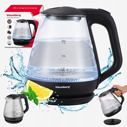 Picture of CZAJNIK ELEKTRYCZNY SZKLANY 1,2L KLAUSBERG KB-9003 LED