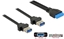 Picture of Delock Cable USB 3.0 pin header female 2.00 mm 19 pin > 2 x USB 3.0 Type-A female panel-mount 80 cm