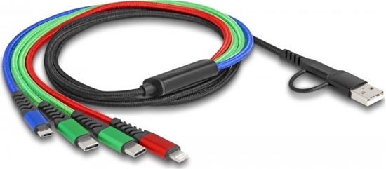 Picture of Delock USB Charging Cable 4 in 1 USB Type-A + USB-C™ to Lightning™ / Micro USB / 2 x USB Type-C™ 1.20 m