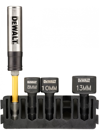 Изображение Dewalt DEWALT IMPACT SOCKET SET 3 pcs. +1/4" HANDLE