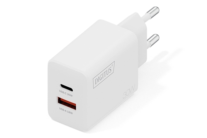 Attēls no Digitus USB GaN Charger 30W, 1x USB-C, 1x USB-A