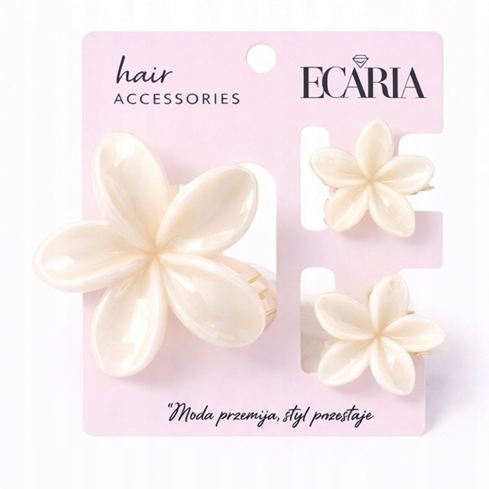 Picture of ECARLA Zestaw spinek do wosów klamer 3w1 Kwiat XL + 2 szt. mini spinek SP442