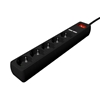 Picture of EnerGenie Extension Cord with USB Charger, 5 outlets, 1.5 m, Black | SPG5-U2-5-02