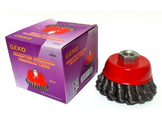 Picture of Geko Szczotka druciana czoowa pleciona 75mm 3" M14 (G00594)